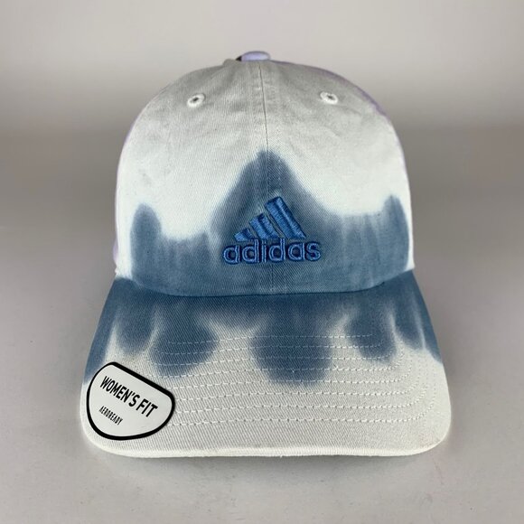 Adidas Womens Blue Purple White Tie Dye Relaxed Fit Strapback Adjustable Hat New - Picture 2 of 6